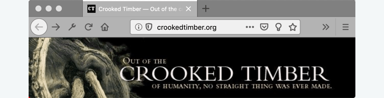 Browser firefox is gray. Browser's tabs and URL bar are lighter gray. The tab text is white and the URL bar icon are darker gray.